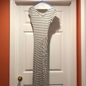 Grey and white stripped maxi dress